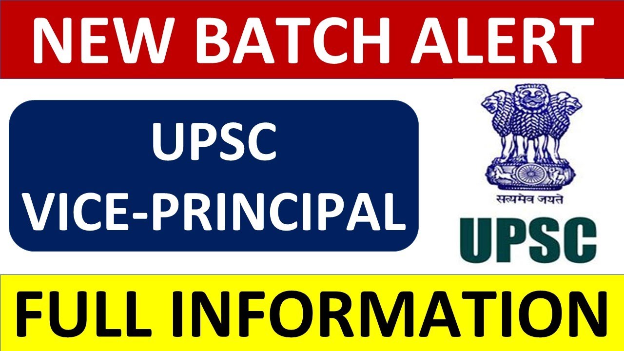 UPSC VICE PRINCIPAL 2022 - NEW BATCH ALERT - COMPLETE SYLLABUS LIVE BATCH !! Special Offer