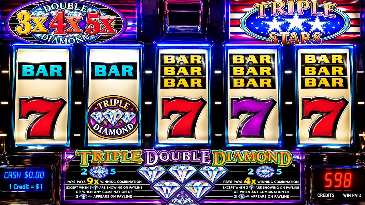 5 Reel Triple Double Diamond + Tabasco + Double Diamond Haywire slots!