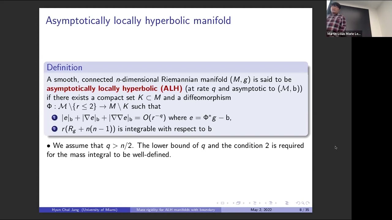 Hyun Chul Jang | Mass rigidity for asymptotically locally hyperbolic manifolds with boundary