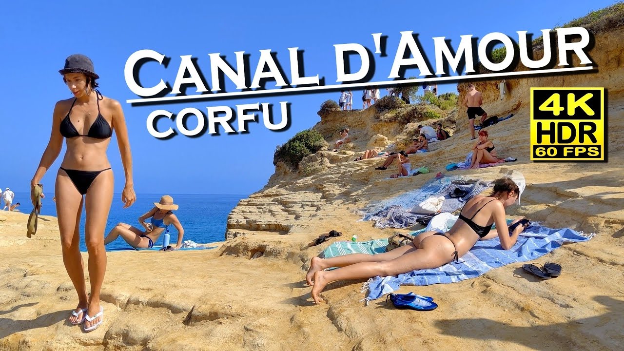 Canal d'Amour Sidari Corfu Greece, Beach Walk in 4K 60fps HDR (UHD) 💖 The best places 👀 Walking tour