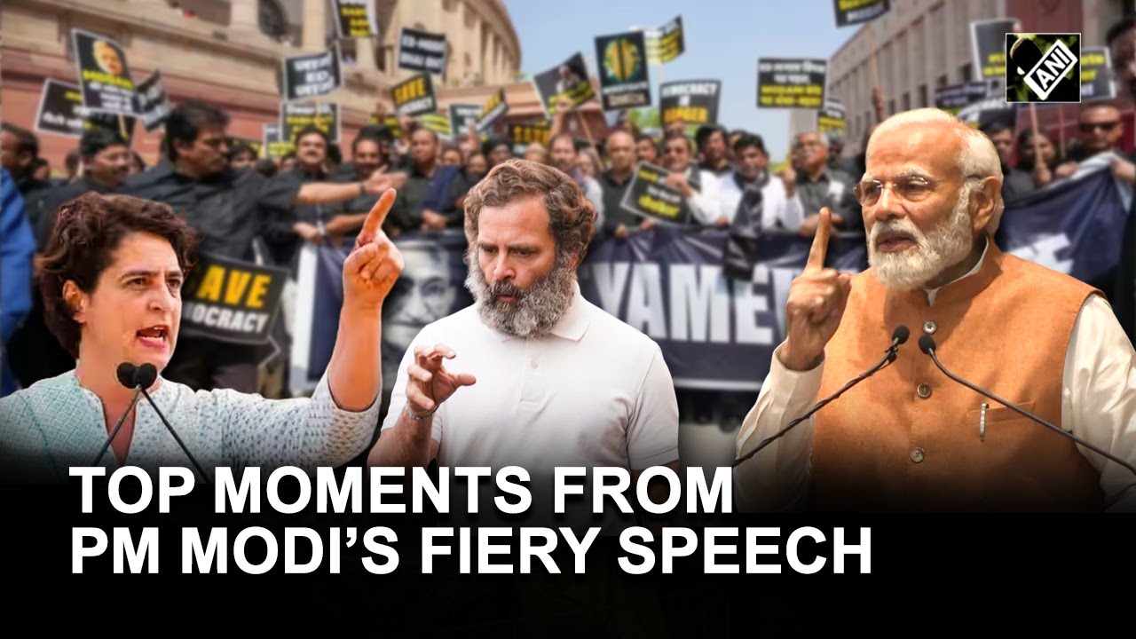 Top moments from PM Modi&rsquo;s fiery speech at BJP HQ inaugural event; counters Opposition