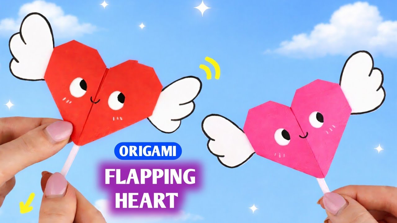How to Make an Origami Paper Heart with Wings