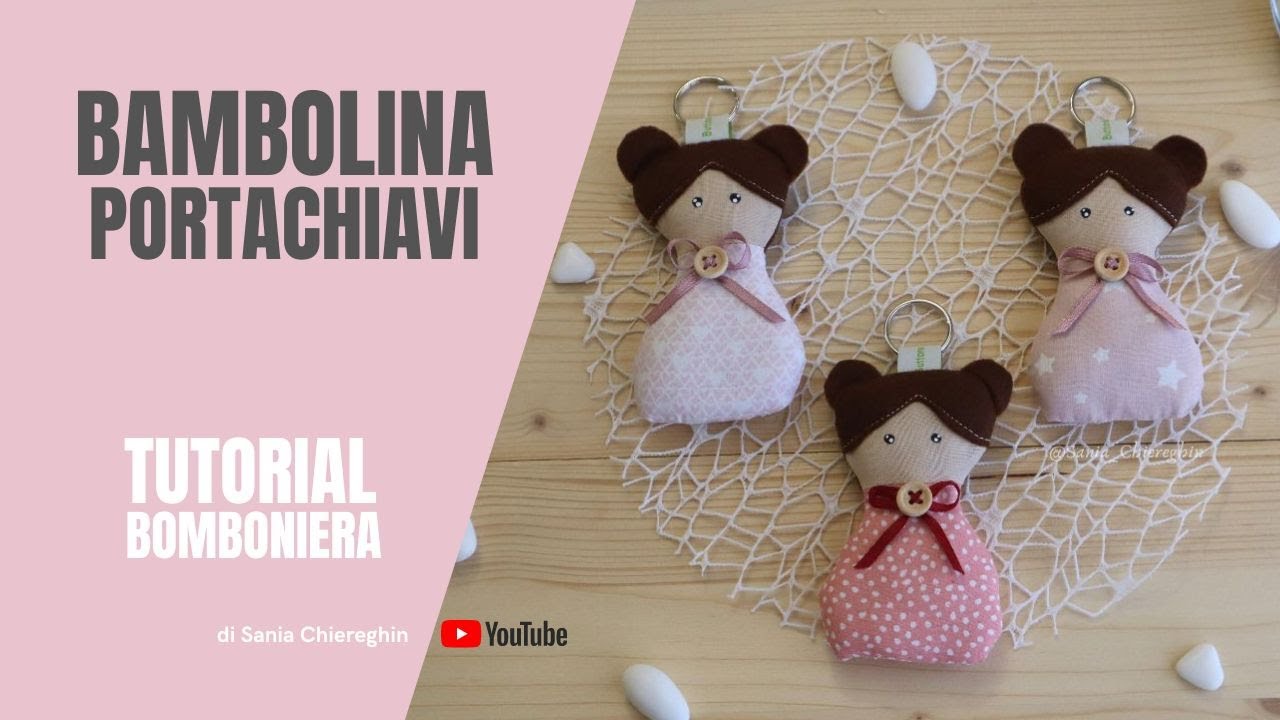 Portachiavi bambolina idea bomboniera fai da te perfetta per battesimi, comunioni e cresime | DIY |