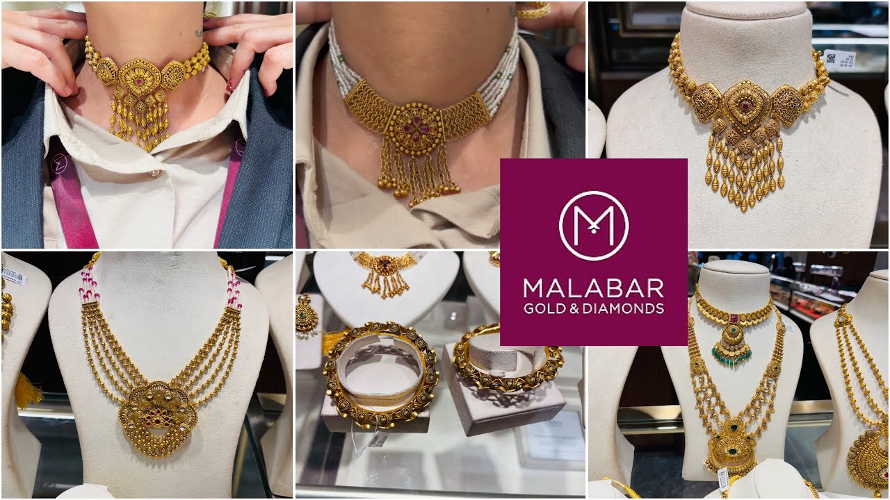 Wow Malabar Gold New Designs Gold Choker Necklace/ Bangles/ Earrings Ethnix Collection with Price 