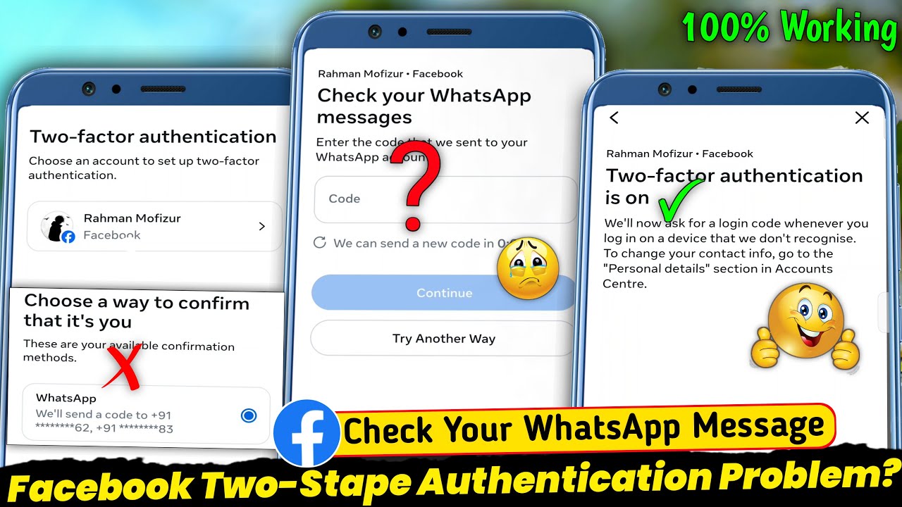Facebook Two Factor Authentication Problem Solution 2025? | Facebook Check Your Whatsapp Messages