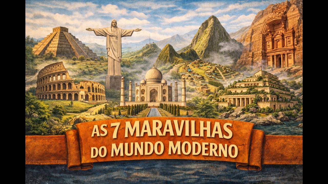 🌍 Você sabe quais são as construções mais impressionantes do mundo moderno? #7maravilhas #aprender