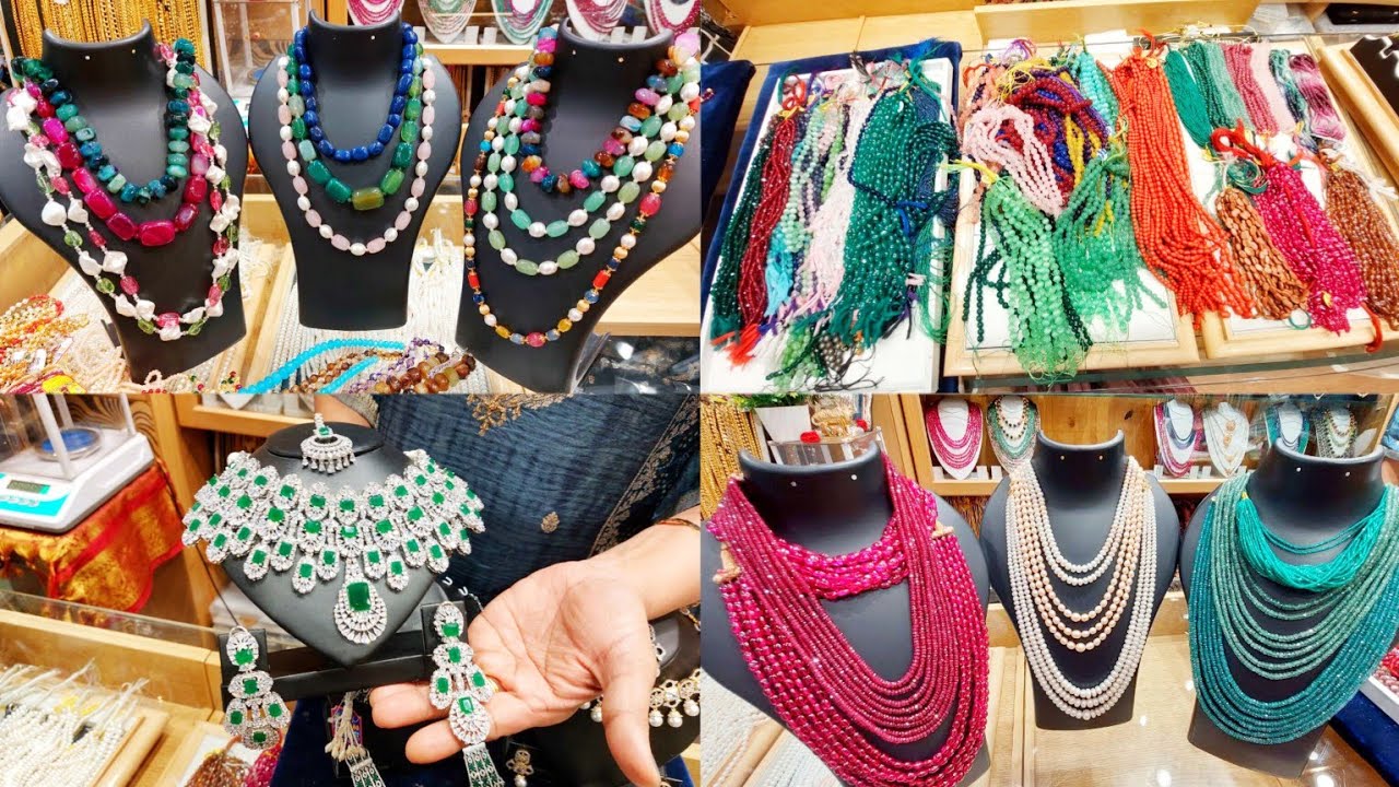Bangalore Malleswaram pure hyderabad pearls| semi precious beats ornaments one gram gold jewellery