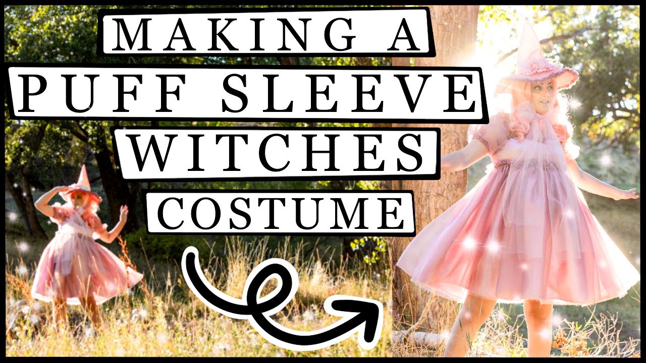 MAKING A PASTEL WITCH COSTUME! SELKIE PUFF SLEEVE DRESS *PASTEL GOTH* COTTAGE CORE VIBES *SEWING*