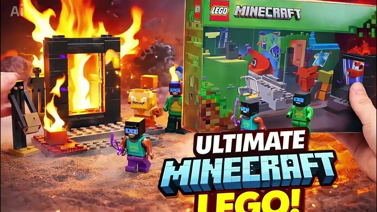 Minecraft LEGO Nether Portal Build! 😱 So Cool #asmr #shortsfeed #minipanda #minecraft #lego