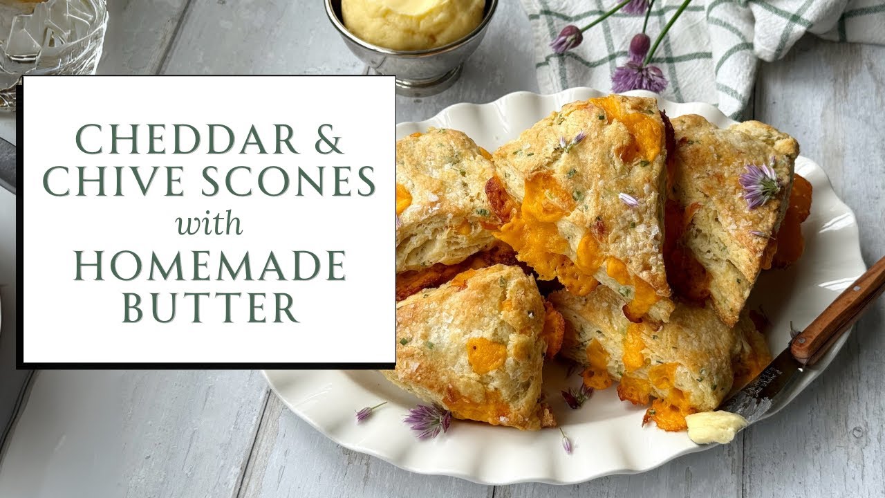 Flaky Cheddar and Chive Scones 🍃🧀 Easy Savoury Scone Recipe | SEASON & SERVE