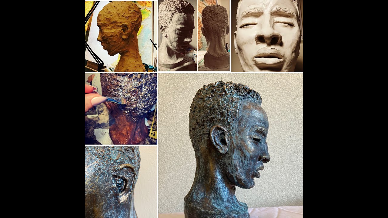 Clay Sculpture with Aged Bronze Patina