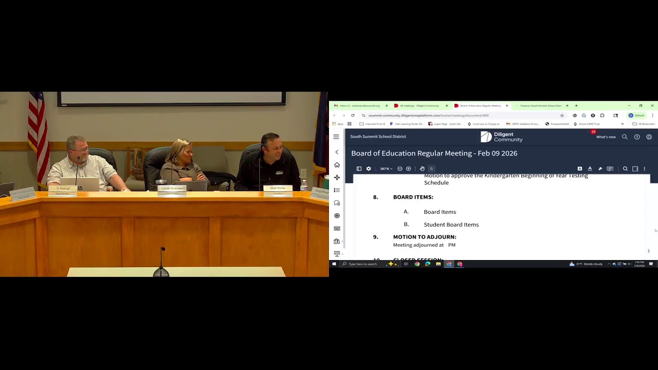 South Summit School Board Meeting