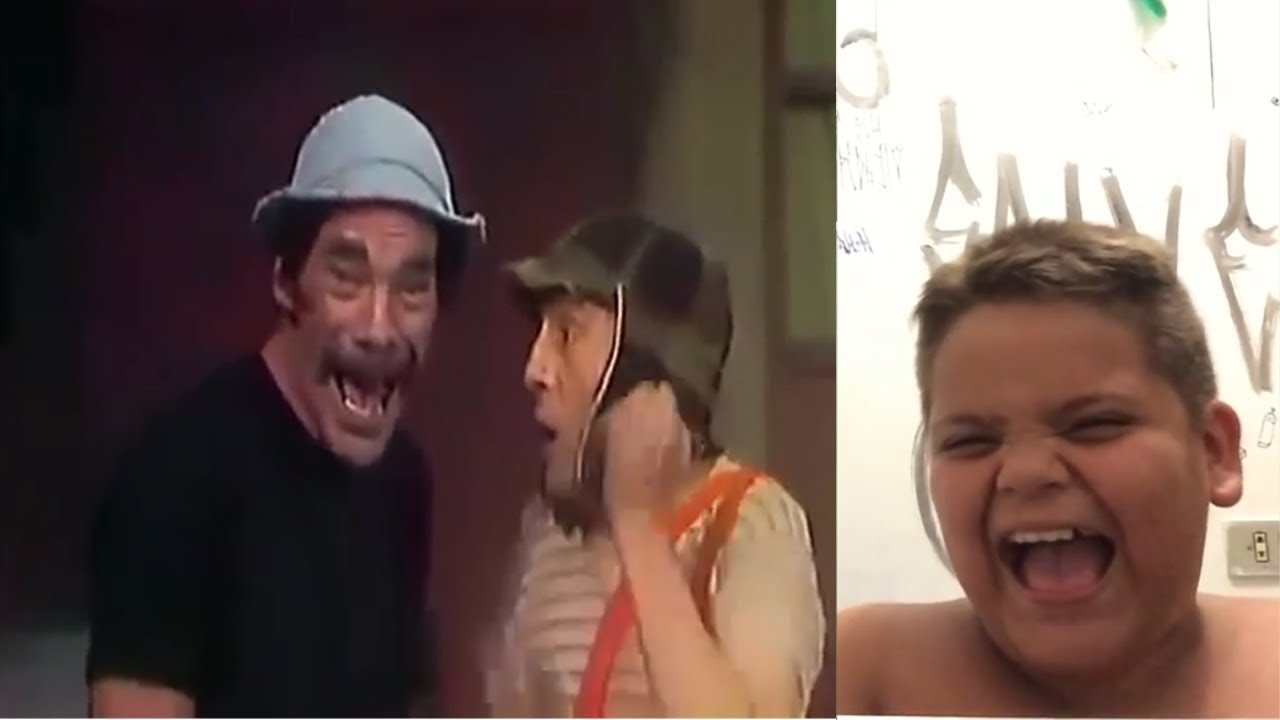 Gordinho rindo das melhores risadas do Seu Madruga. kkkkk