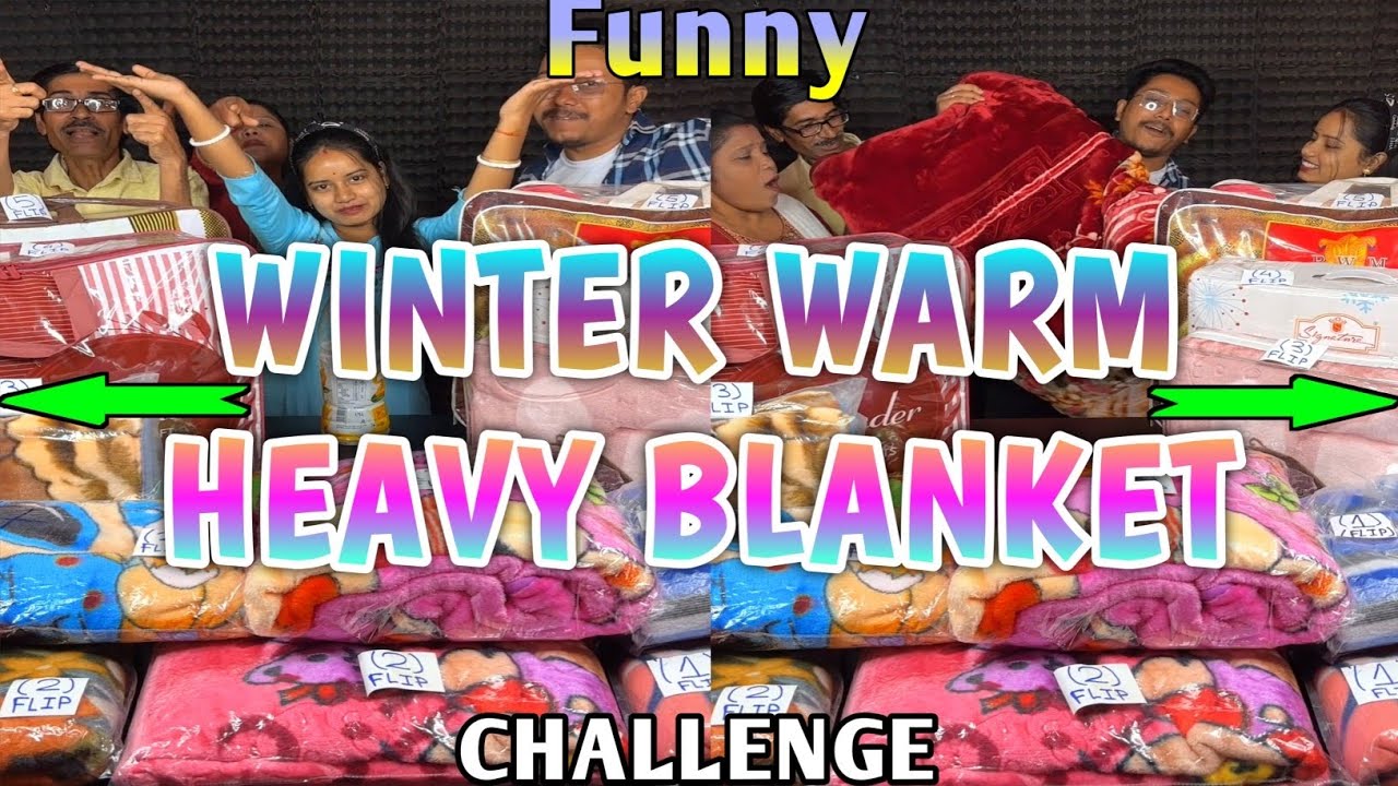 Durable Winter Warm Heavy Blanket Taken Funny Challenge With Family