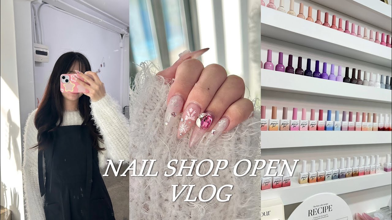 네일샵 오픈 브이로그🎀✨🩷/언박싱📦/초보사장의 우당탕탕 오픈일기/컬러차트 노동🥹