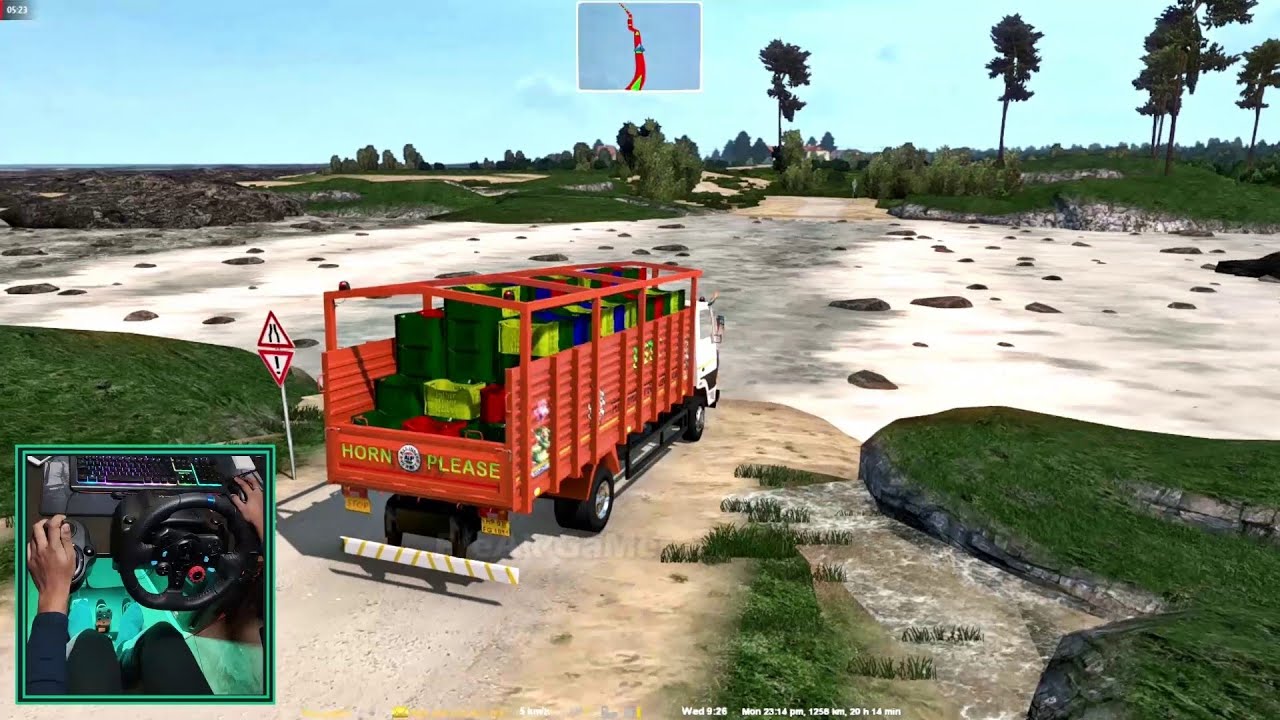 TATA 1109 Indian truck trying to cross river | Download it for ETS2 1.31