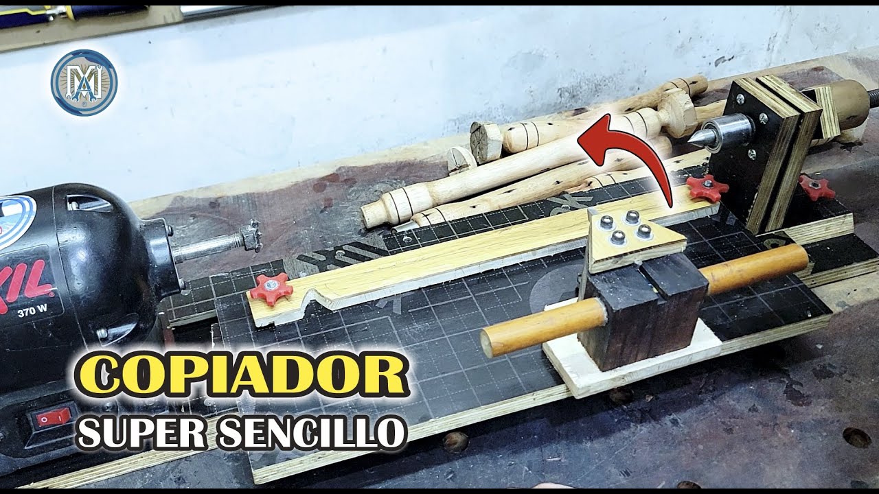 Torno copiador casero con Amoladora de banco,  Hacemos Mangos para Gubias. MADE IN ARGENTINA