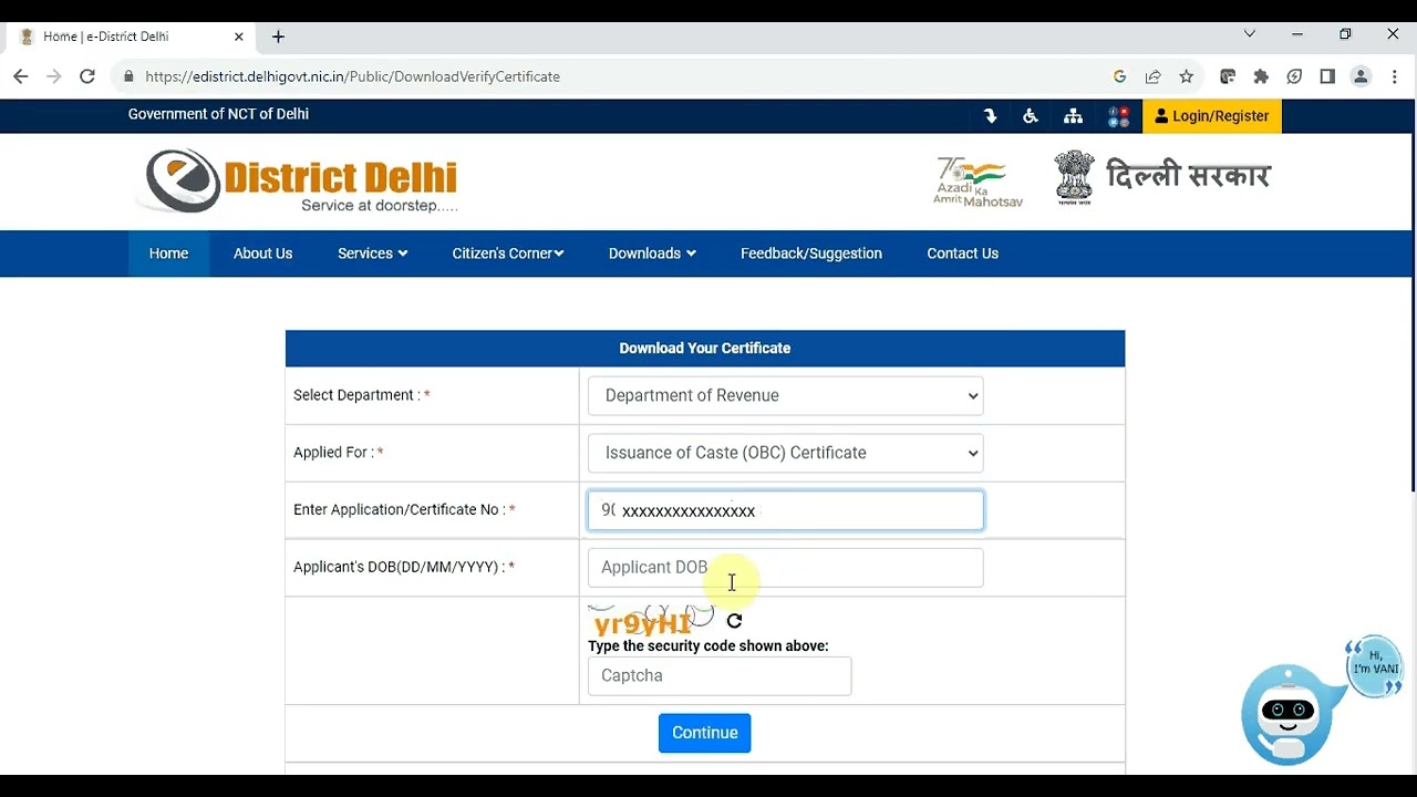 Caste Certificate Online Delhi | How to check application status and download