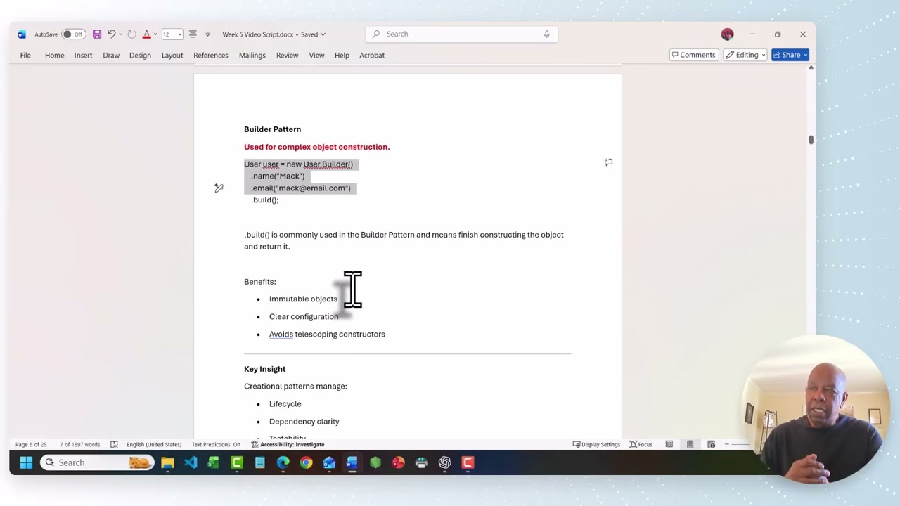 Week 5 CS320 Advanced OOP Video Lecture