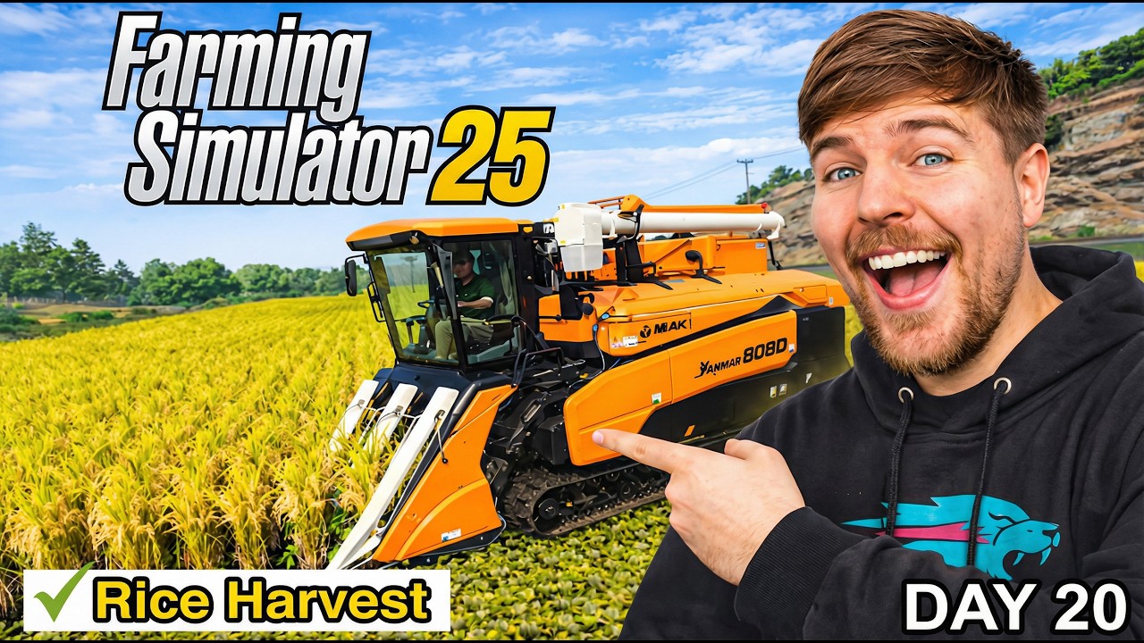 Massive Rice Harvest with Yanmar Combine | Farming Simulator 25 PC Gameplay (Ultra Realistic) 🚜🌾