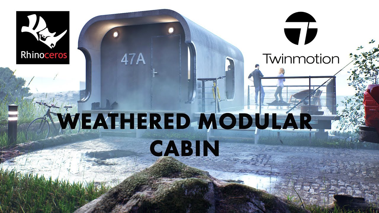 WEATHERED MODULAR CABIN | Rhino 3D + TWINMOTION