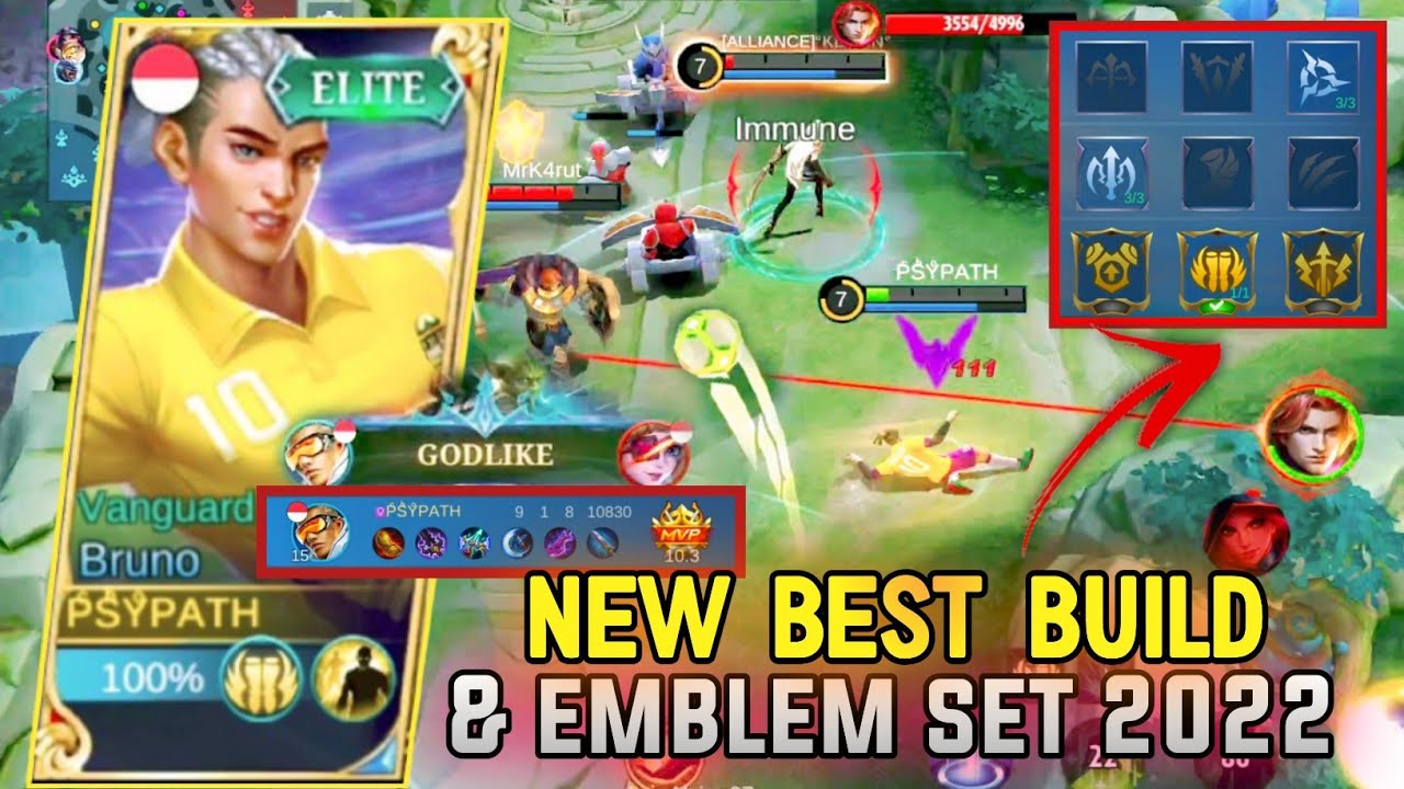 BUILD BRUNO GOLD LANE 2022 | BRUNO BEST BUILD AND EMBLEM SET 2022 | NEW UPDATE BUILD BRUNO 2022