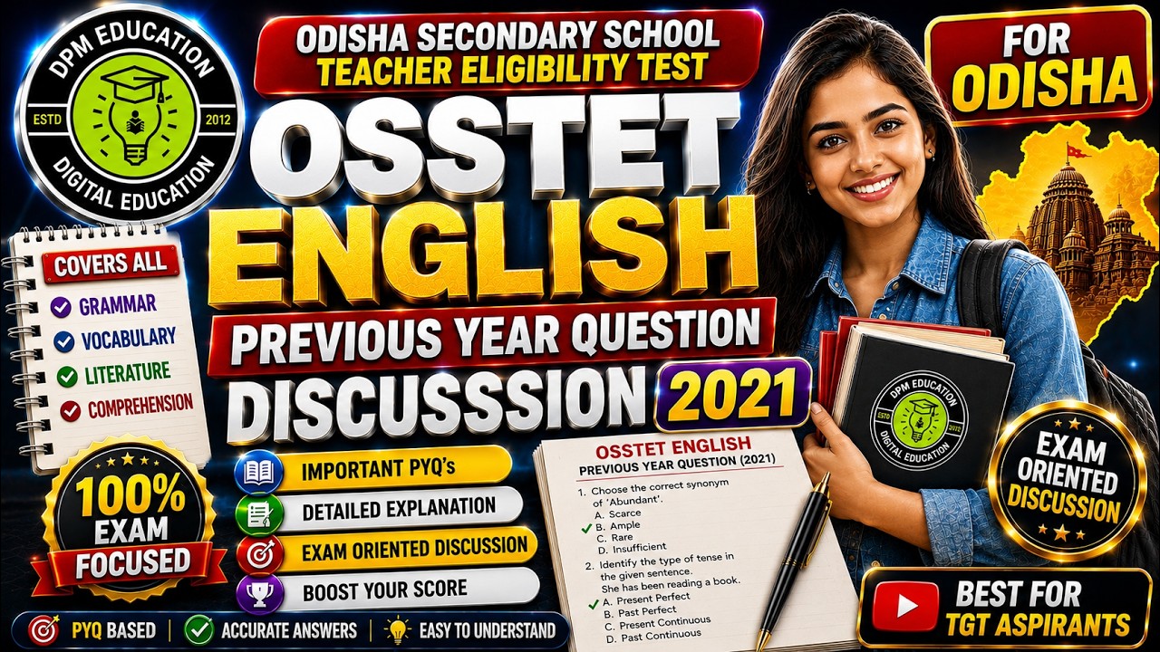 OSSTET PREVIOUS YEAR  QUESTIONS(2021)|| WITH LOGICAL EXPLANATION ||English Grammar Class 19 ||