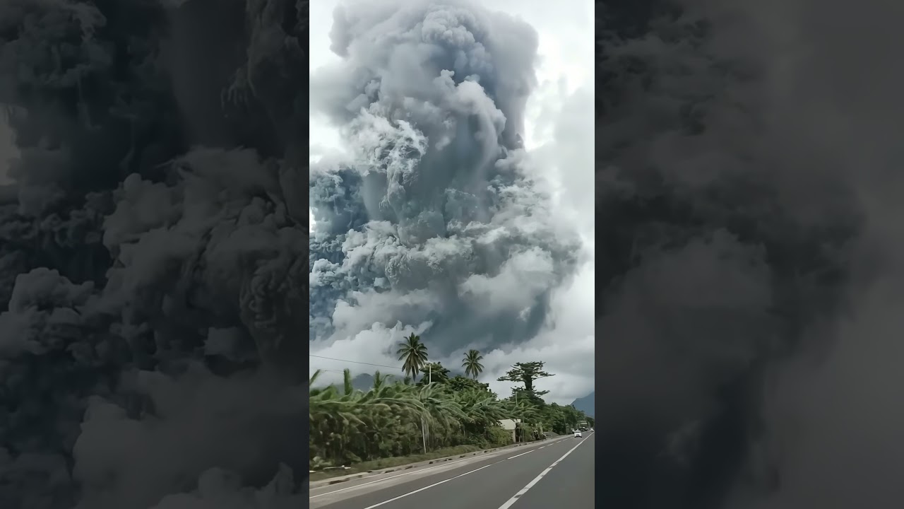Bulusan Volcano Eruption &mdash; City Covered in Ash | 4K Ultra HD Atmospheric Video | Philippines Nature