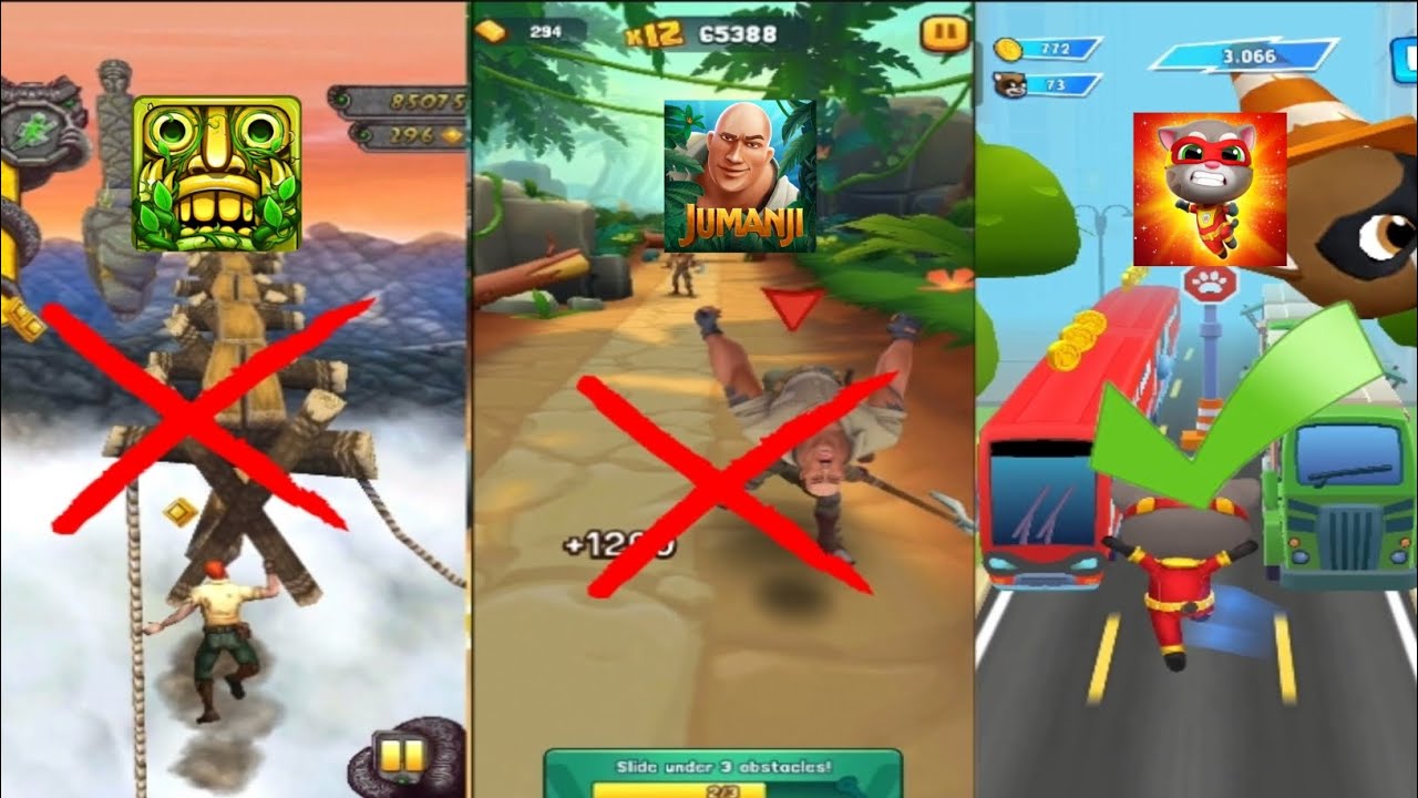 Tample Run 2 🆚 Jumanjii 🆚 tom Hero Dash Who is Best 🤔