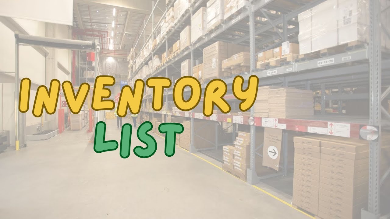 Inventory list for online sellers