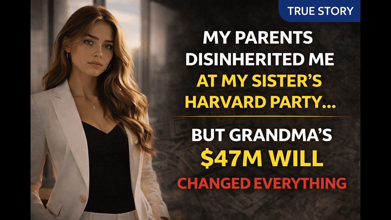 My Parents Disinherited Me at My Sister’s Harvard Party… But Grandma’s $47M Will Changed Everything
