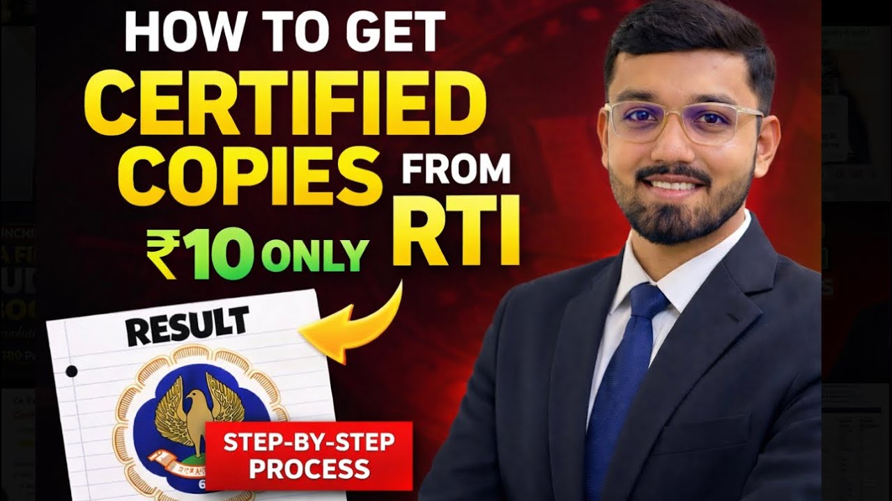 ICAI Certified Copies from RTI | CA Final Jan&rsquo;26 Results