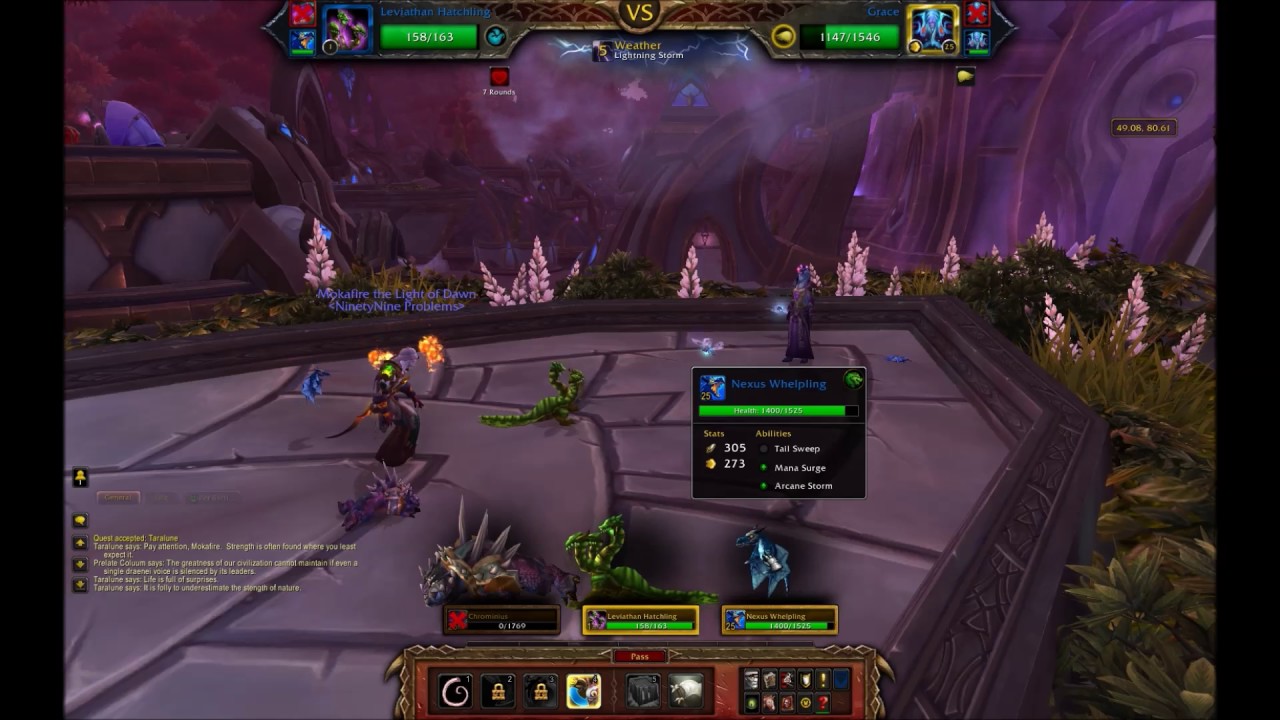 Pet Battle power leveling - 19 levels in one battle - Taralune