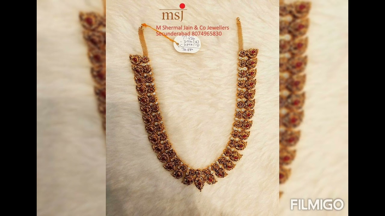 Gold Mango mala designs 