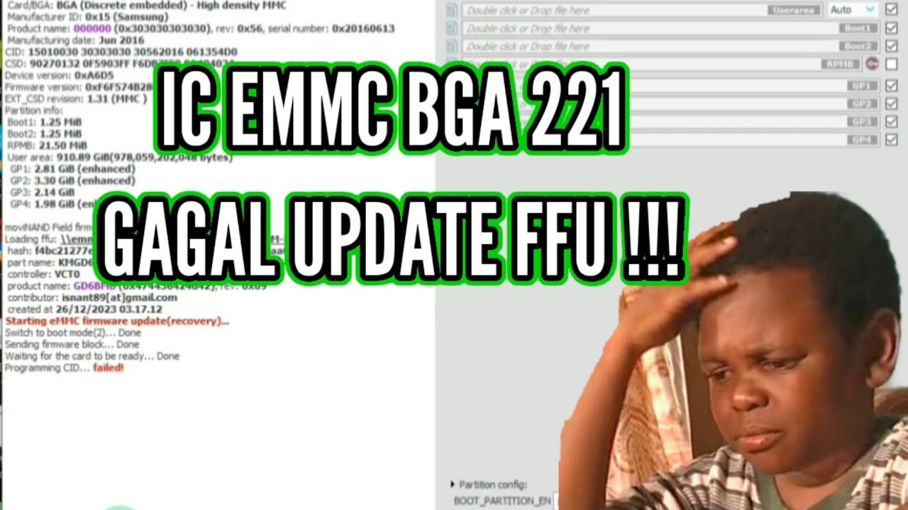 IC eMMC MATI BISA HIDUP KEMBALI ‼️ mengatasi ic emmc gagal update ffu bga 221