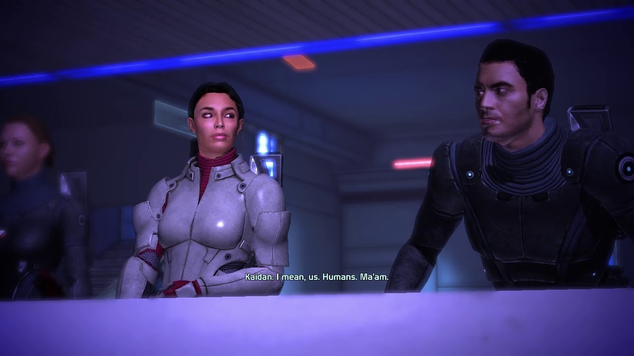 Mass Effect 1 (2.2) Kaidan accidentally flirts with Shepard (Olivia Shepard)