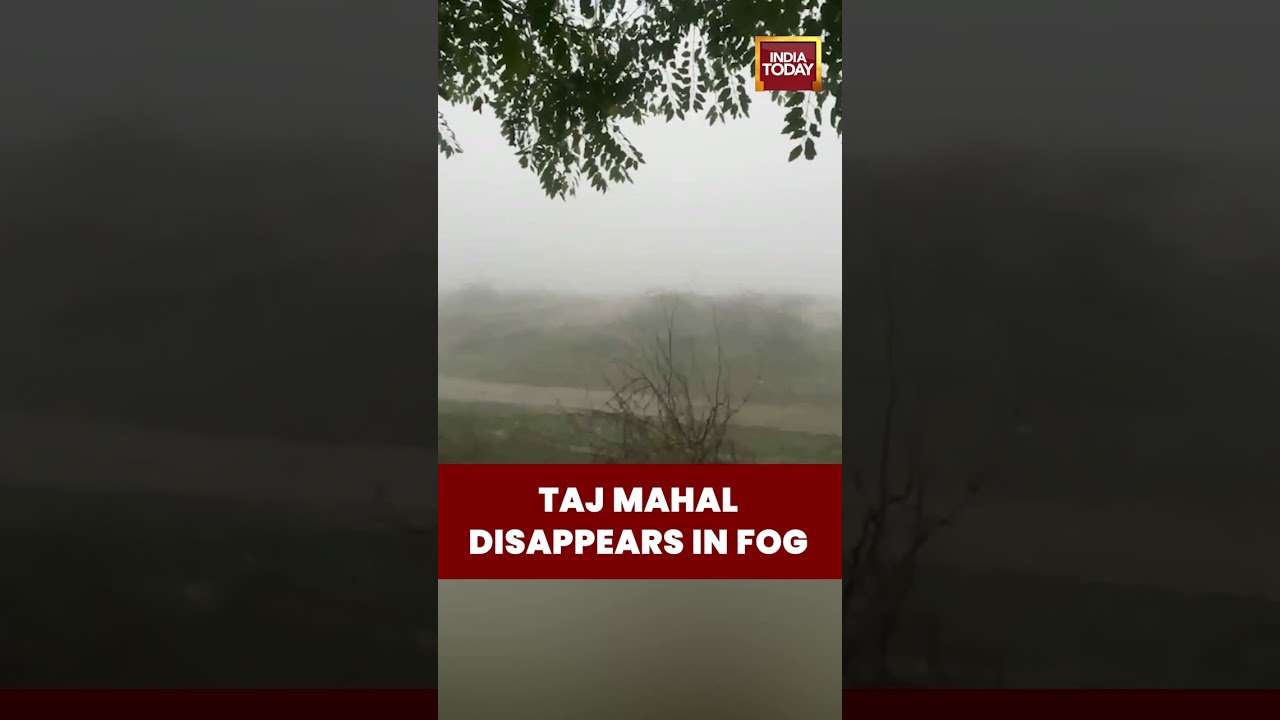 Dense Fog Covers Agra: #tajmahal Shrouded in Mist