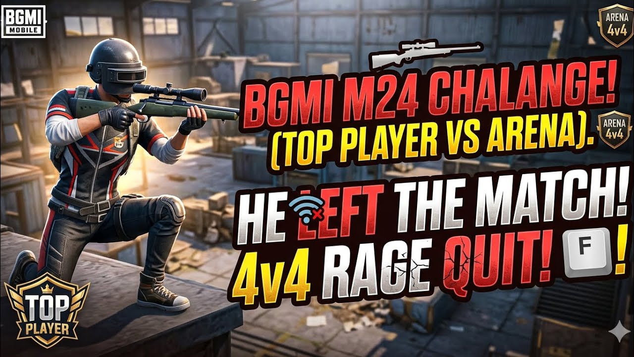 M24 ONLY! 🎯 They Left the Match in 4v4 Arena! (Rage Quit) 😱