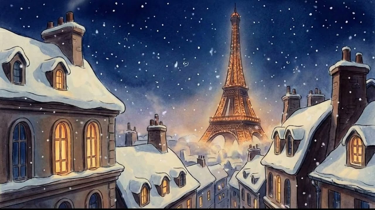 Paris Late Night ❄️ 1940s Vintage Music | Calm Background Sounds