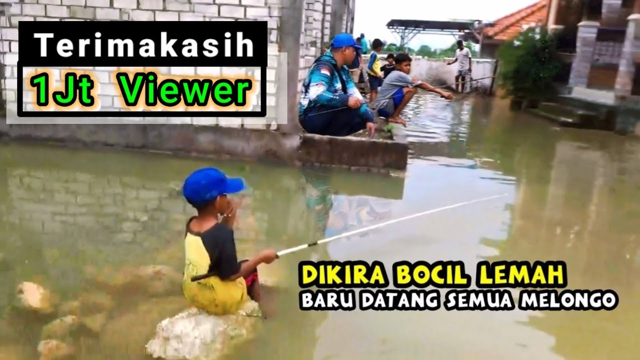 Semua pemancing senior dihabisi bocil ini di spot banjiran