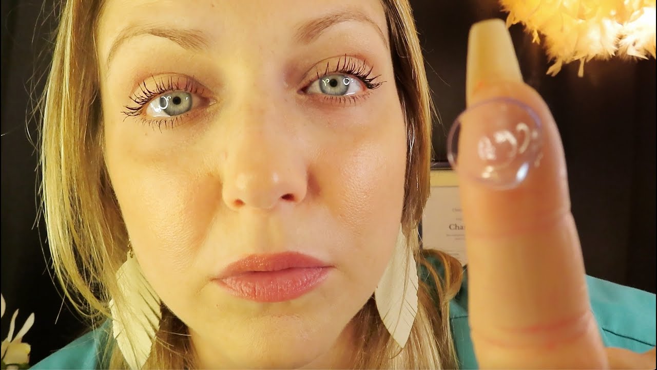 ASMR eye doctor gets something out of your eye | contact lens fitting | actual camera tapping
