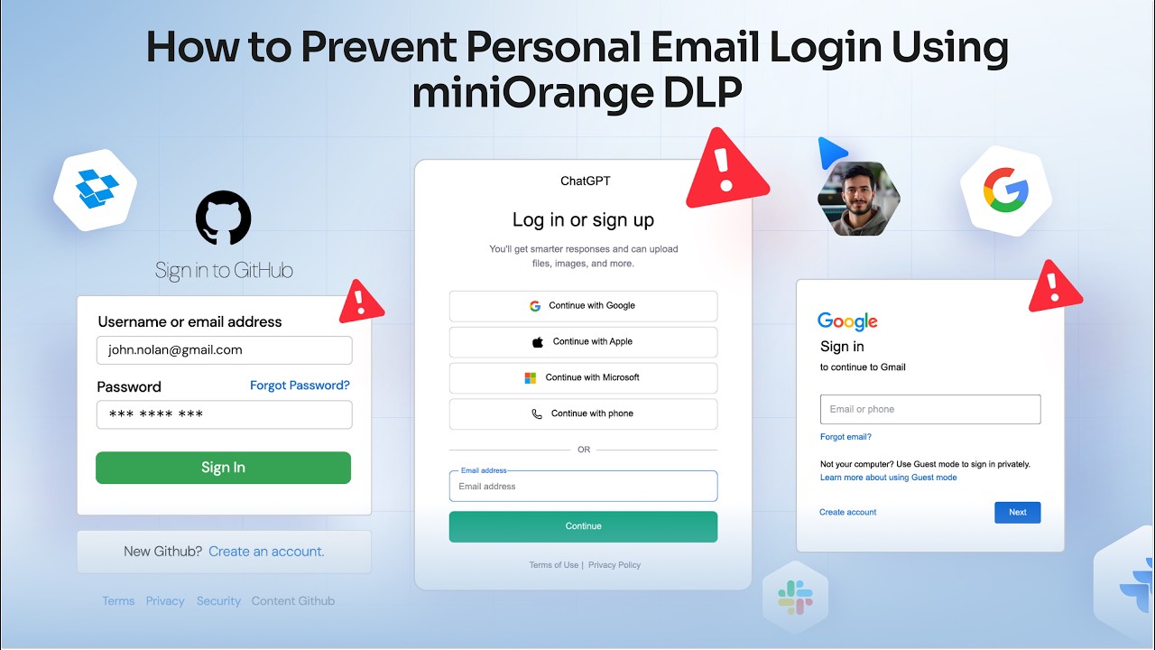 How to Prevent Personal Email Login using miniOrange DLP