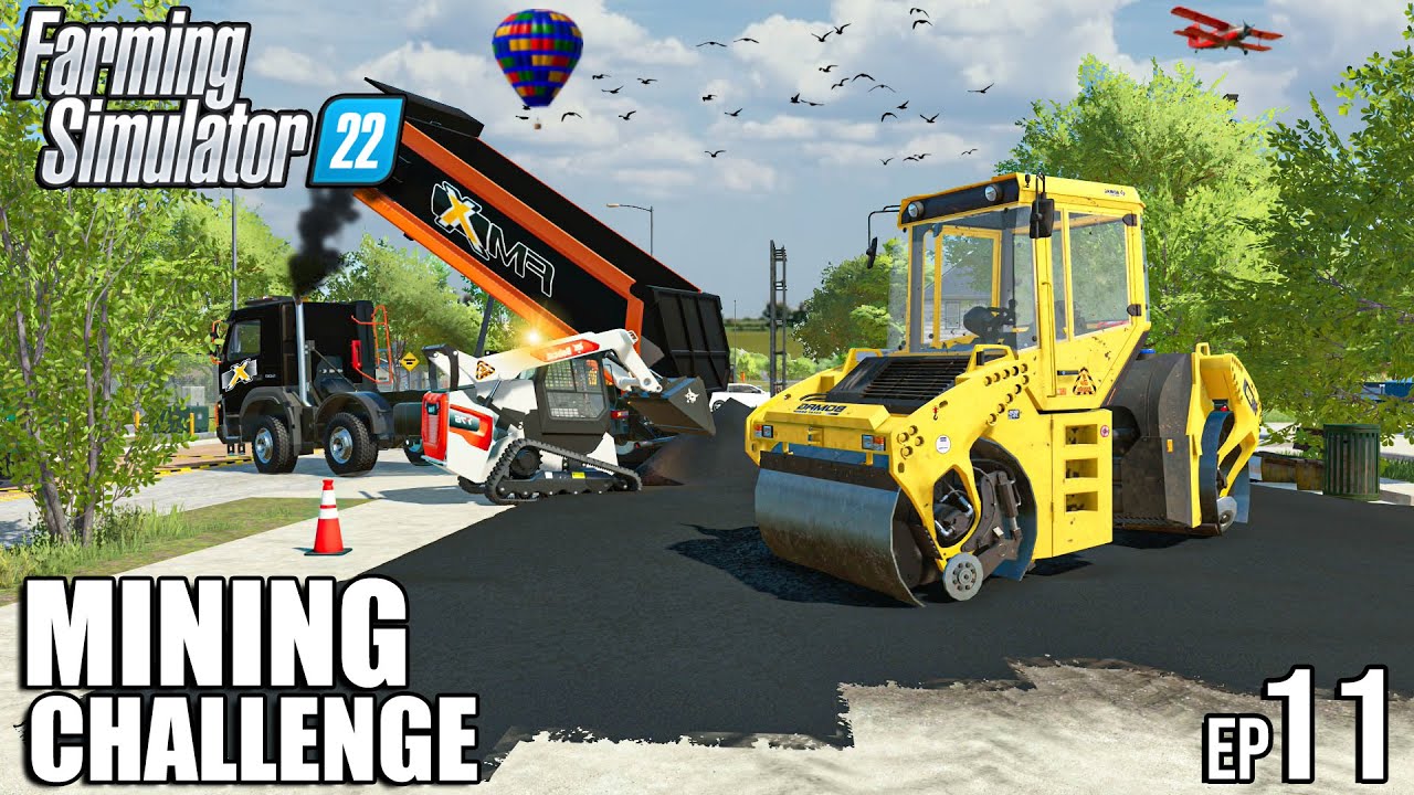 Mixing ASPHALT + PAVING New DRIVEWAY | Mining Challenge | Farming Simulator 22 | #11