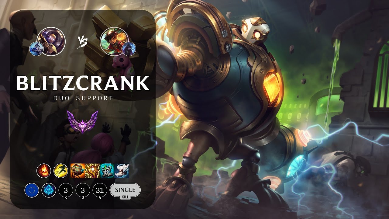 Blitzcrank Support vs Milio - EUW Master Patch 14.6