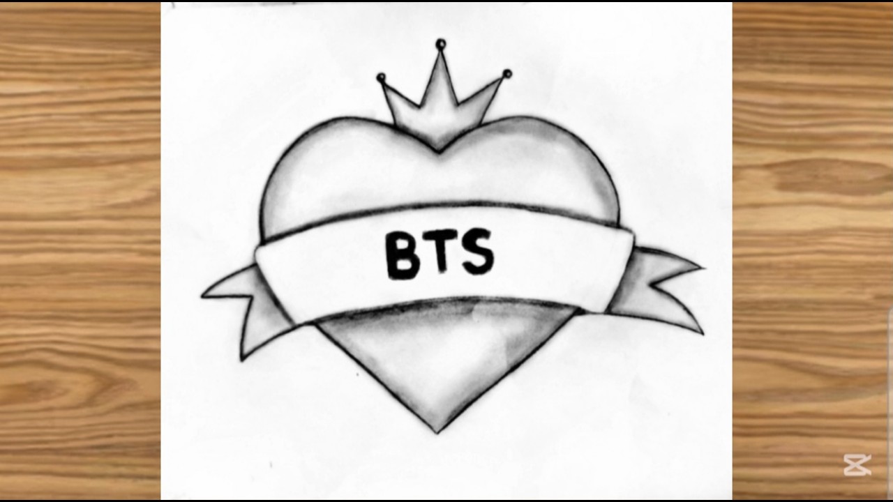 BTS Army drawing - Step By Step Drawing tutorial ||  Bts heart drawing easy || How to draw bts army