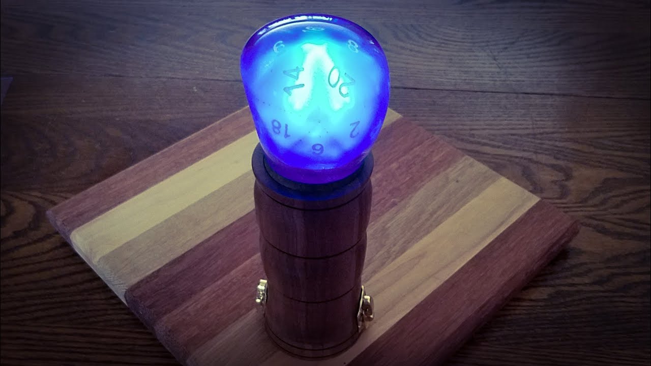 Woodturning a  D&D Night Light - Resin Art