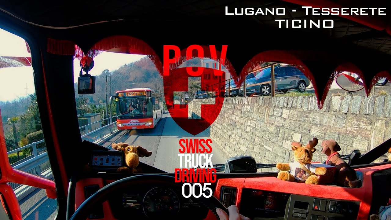 POV Swiss Truck Driving 005 I Ticino: Lugano - Tesserete I Volvo FM4 Cartransporter