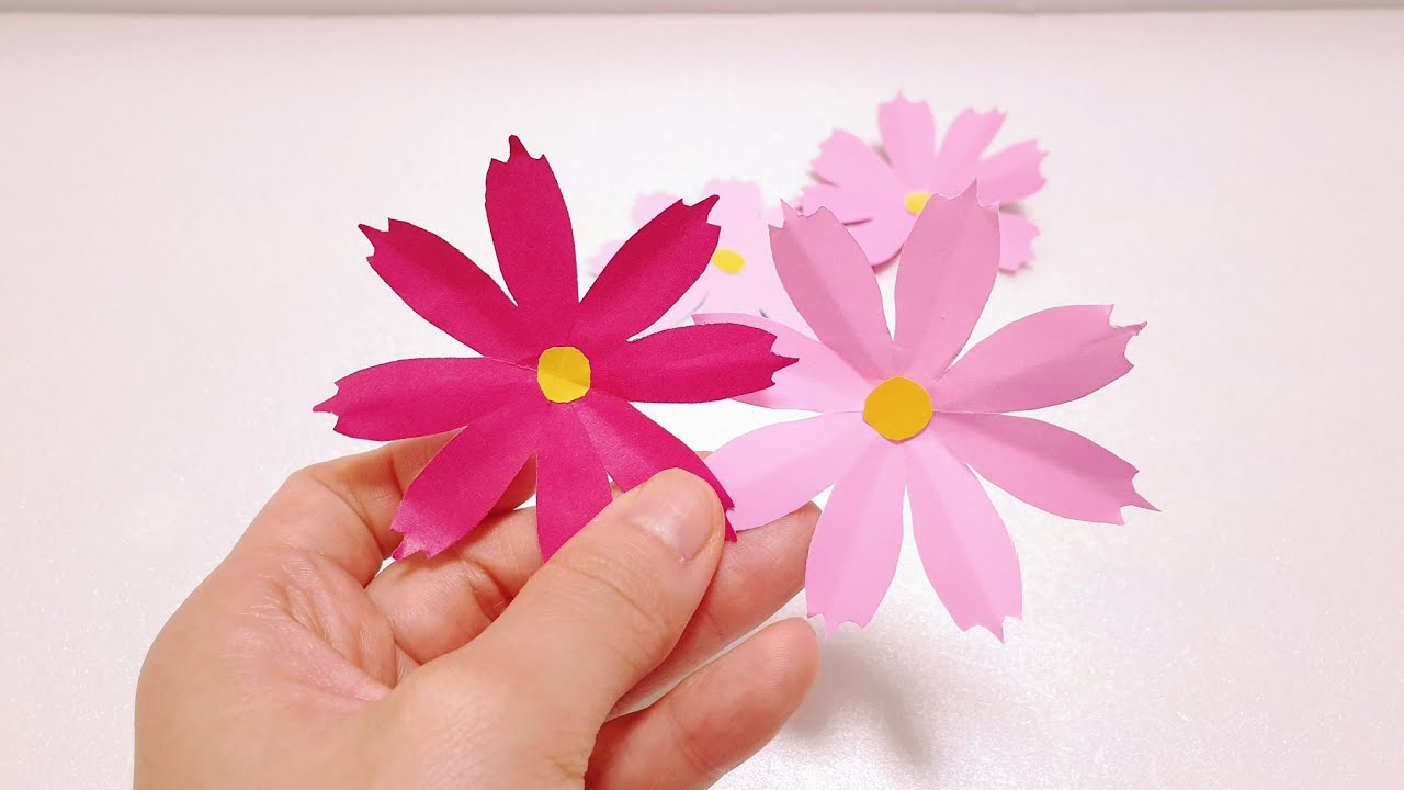 미술놀이》초초간단 코스모스 만들기💕 How to make a paper Cosmos. Easy Origami.