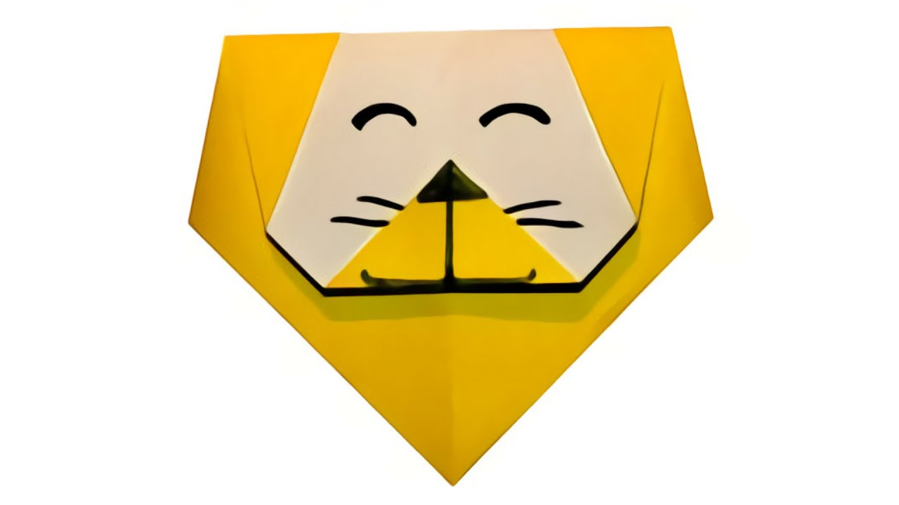 How to make a paper Lion Head - Easy Origami Lion Instructions | Origami Lion Easy | Lion Face