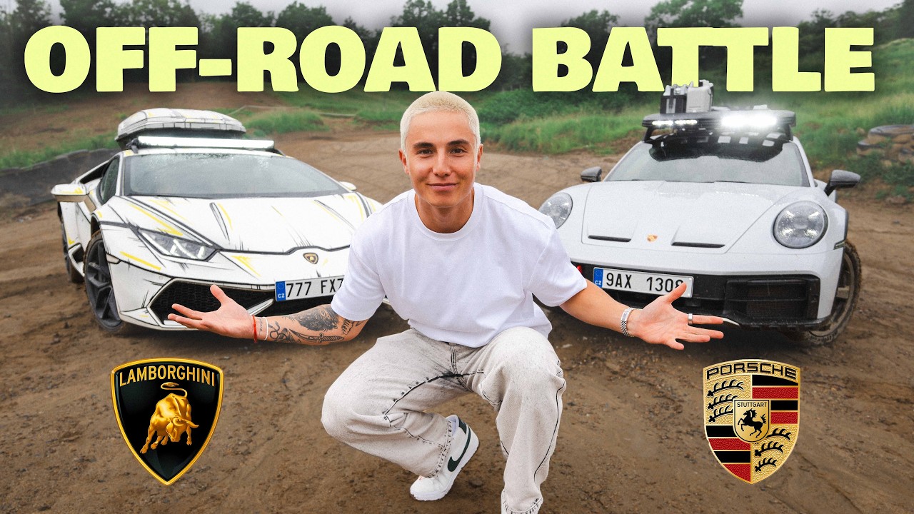 OFF-ROAD BATTLE LUXUSNÍCH AUT ZA 20 MILIÓNŮ 🚘 LAMBO HURACAN VS. PORSCHE DAKAR